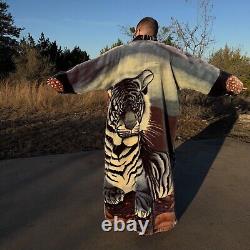 Custom Made Bath Robe from Korean Mink Blanket Mens 4XL Long Heavy Snow Tiger