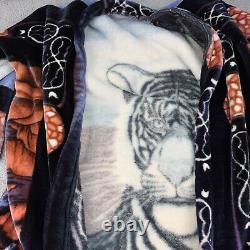 Custom Made Bath Robe from Korean Mink Blanket Mens 4XL Long Heavy Snow Tiger