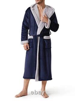 DAVID ARCHY Men's Bath Robe Luxury Soft Dressing Gown Ultra Soft Warm Collar
