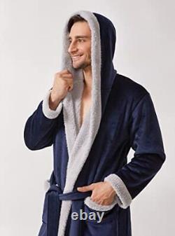 DAVID ARCHY Men's Bath Robe Luxury Soft Dressing Gown Ultra Soft Warm Collar