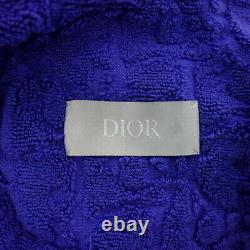DIOR 21ss OBLIQUE jacquard logo pile gown bathrobe blue
