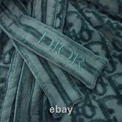 DIOR 21ss OBLIQUE jacquard logo pile gown bathrobe green