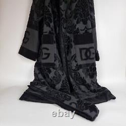 DOLCE&GABBANA Black Unisex Terry Cotton Bath Robe New