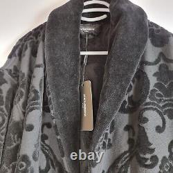 DOLCE&GABBANA Black Unisex Terry Cotton Bath Robe New