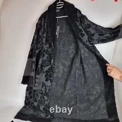 DOLCE&GABBANA Black Unisex Terry Cotton Bath Robe New