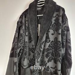 DOLCE&GABBANA Black Unisex Terry Cotton Bath Robe New