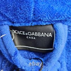 DOLCE&GABBANA Blue Unisex Terry Cotton Bath Robe New