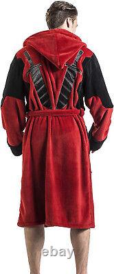 Deadpool Marvel Fleece Adult Dressing Gown Bathrobe Red One Size