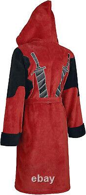 Deadpool Marvel Fleece Adult Dressing Gown Bathrobe Red One Size
