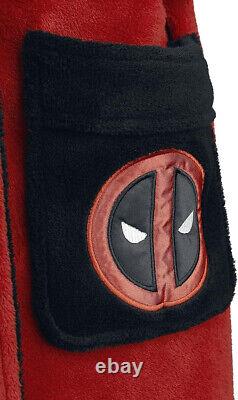 Deadpool Marvel Fleece Adult Dressing Gown Bathrobe Red One Size