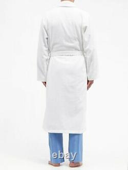 Derek Rose Cotton Velour White Towelling Bathrobe Dressing Gown Size L