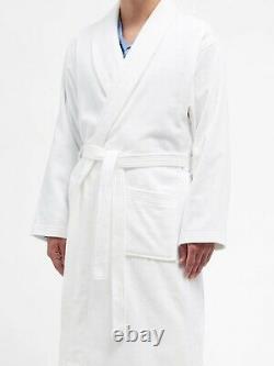 Derek Rose Cotton Velour White Towelling Bathrobe Dressing Gown Size S