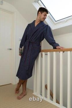 Derek Rose Inspired Cotton Luxury Dressing Bath Kimono Gown Robe Mens M