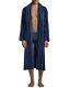 Derek Rose Men's Velour Gown Aston 34 Cotton Velour Navy Blue Sz L $275 MSRP