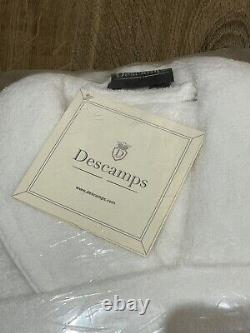 Descamps La Moussouse Shawl Bathrobe, 100% Egyptian Cotton, White, Size XL