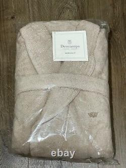 Descamps Shawl Bathrobe, 100% Egyptian Cotton, Light Brown, Size XXL New