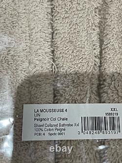 Descamps Shawl Bathrobe, 100% Egyptian Cotton, Light Brown, Size XXL New