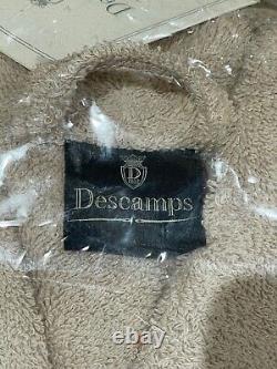 Descamps Shawl Bathrobe, 100% Egyptian Cotton, Light Brown, Size XXL New