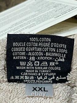 Descamps Shawl Bathrobe, 100% Egyptian Cotton, Light Brown, Size XXL New