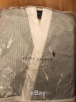 Designer Polo Ralph Lauren Home Bath Robe White Grey Black Size S RRP £199
