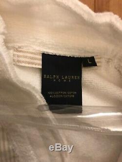 Designer Polo Ralph Lauren Home Bath Robe White Sand Beige Size L RRP £199