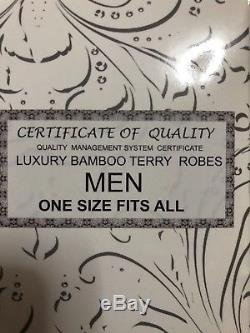 Devonshire Collection Check Trim Soft Bamboo Bathrobe Men's One Size
