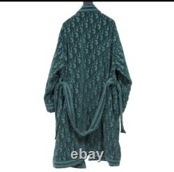 Dior Mens Kim Jones Bathrobe Medium 100% Cotton Belted House Spa Robe Green