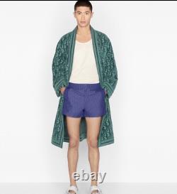 Dior Mens Kim Jones Bathrobe Medium 100% Cotton Belted House Spa Robe Green
