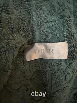 Dior Mens Kim Jones Bathrobe Medium 100% Cotton Belted House Spa Robe Green