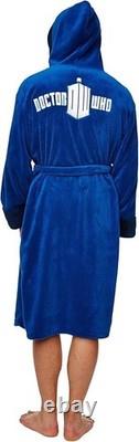 Doctor Who TARDIS Size Large Unisex Dressing Gown Bath Robe Hooded Polar Fleece
