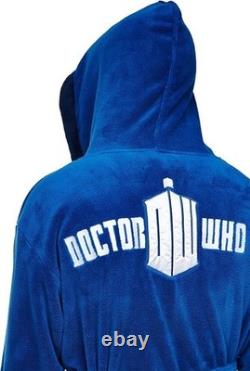 Doctor Who TARDIS Size Large Unisex Dressing Gown Bath Robe Hooded Polar Fleece