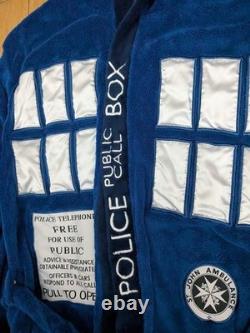 Doctor Who TARDIS Size Large Unisex Dressing Gown Bath Robe Hooded Polar Fleece