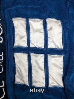 Doctor Who TARDIS Size Large Unisex Dressing Gown Bath Robe Hooded Polar Fleece
