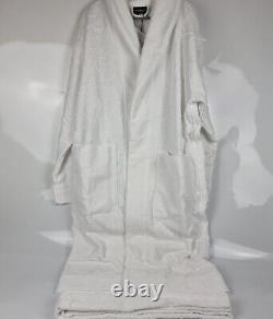 Dolce&Gabbana White Unisex Terry Cotton Bath Robe New