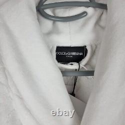 Dolce&Gabbana White Unisex Terry Cotton Bath Robe New