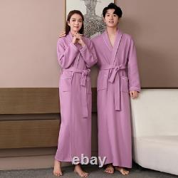 Double-layer 100%Cotton Robes Kimono Bath Robe Couples Breathable Bathrobe Towel