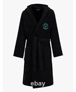 EMPORIO ARMANI Terry bathrobe with hood and logo embroidery £150