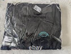 EMPORIO ARMANI Terry bathrobe with hood and logo embroidery £150