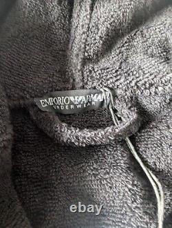 EMPORIO ARMANI Terry bathrobe with hood and logo embroidery £150