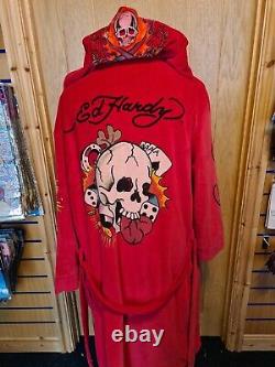 Ed Hardy Mens Hollywood Velvet Bath Robe Super Rare