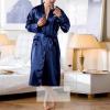 Elegant Men's Fashion Comfort Satin Kimono Silk Pajamas Bathrobe Sleepwear