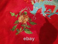 Emanuel Ungaro Red Towelling Bathrobe Dressing Gown With Dragon