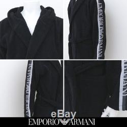 Emporio Armani Bath robe Black Logo Bathrobe Towelling Dressin TOWEL BADJAS ACCA