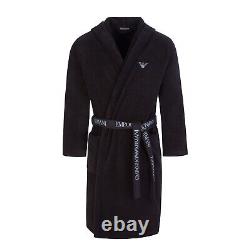 Emporio Armani Black Hooded Bathrobe / Gown, Medium, Logo Waistband BNWT RRP£175