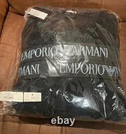 Emporio Armani Black Hooded Bathrobe / Gown, Medium, Logo Waistband BNWT RRP£175