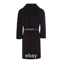 Emporio Armani Black Hooded Bathrobe / Gown, Medium, Logo Waistband BNWT RRP£175