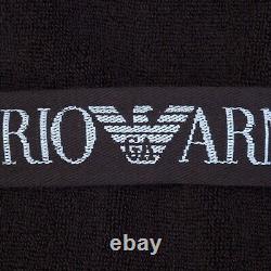 Emporio Armani Black Hooded Bathrobe / Gown, Medium, Logo Waistband BNWT RRP£175