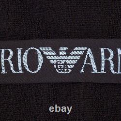 Emporio Armani Black Hooded Bathrobe / Gown, Small, Logo Waistband, BNWT RRP£175