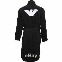 Emporio Armani Logo Men's Towelling Bathrobe, Navy