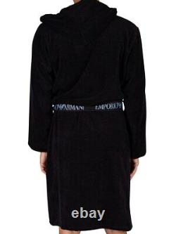 Emporio Armani Lounge Hooded Bathrobe Black